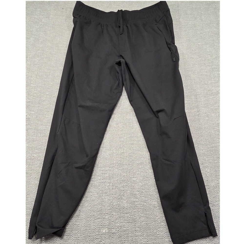 Sport-Tek‎ Mens 2XL Black Athletic Jogger Pants Zipper Pockets Ankle Zips Solid